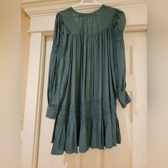 NWOT Moon River Dress Long Puff Sleeve Shirred Mini Dress - Picture 5 of 8